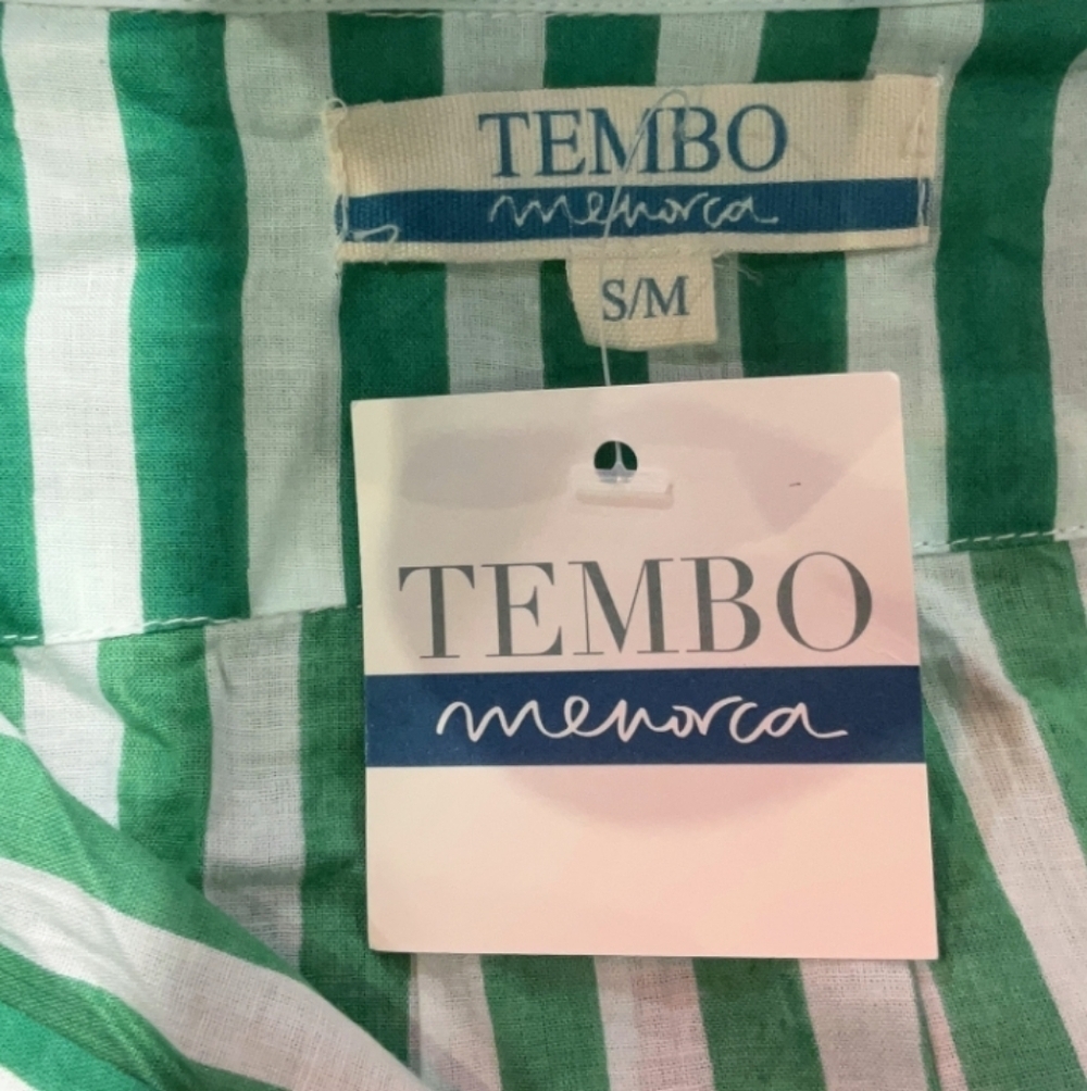 TEMBO Menorca Green Stripe Maxi Dress S/M NWT - Picture 3 of 8